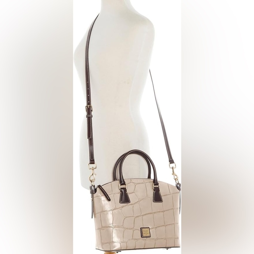 NWT Dooney & Bourke Beige Croc Satchel - Picture 9 of 9